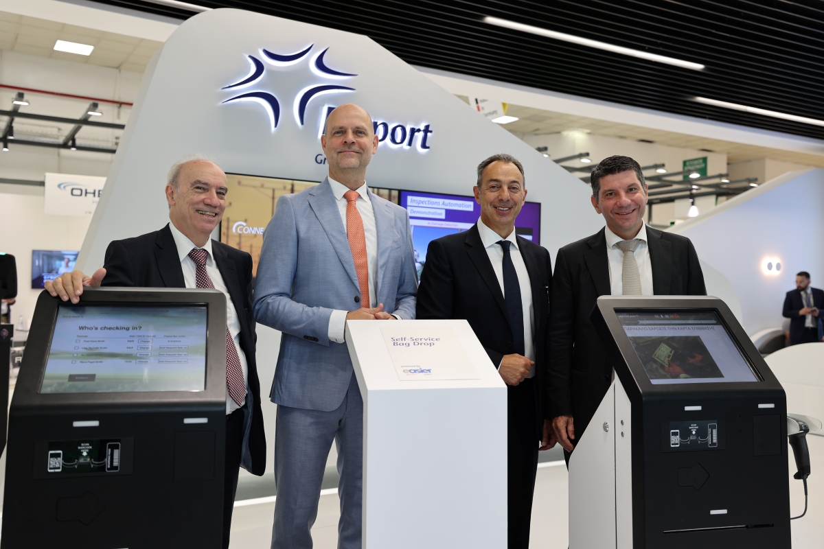 Executives of Fraport Greece. From left: Andreas Karvelas – CTO, Alexander Zinell – CEO, Panagiotis Spyratos – COO, Vangelis Baltas – CFO